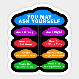 You May Ask Yourself Classic 80's Pop Music Retro Pie Chart Sticker